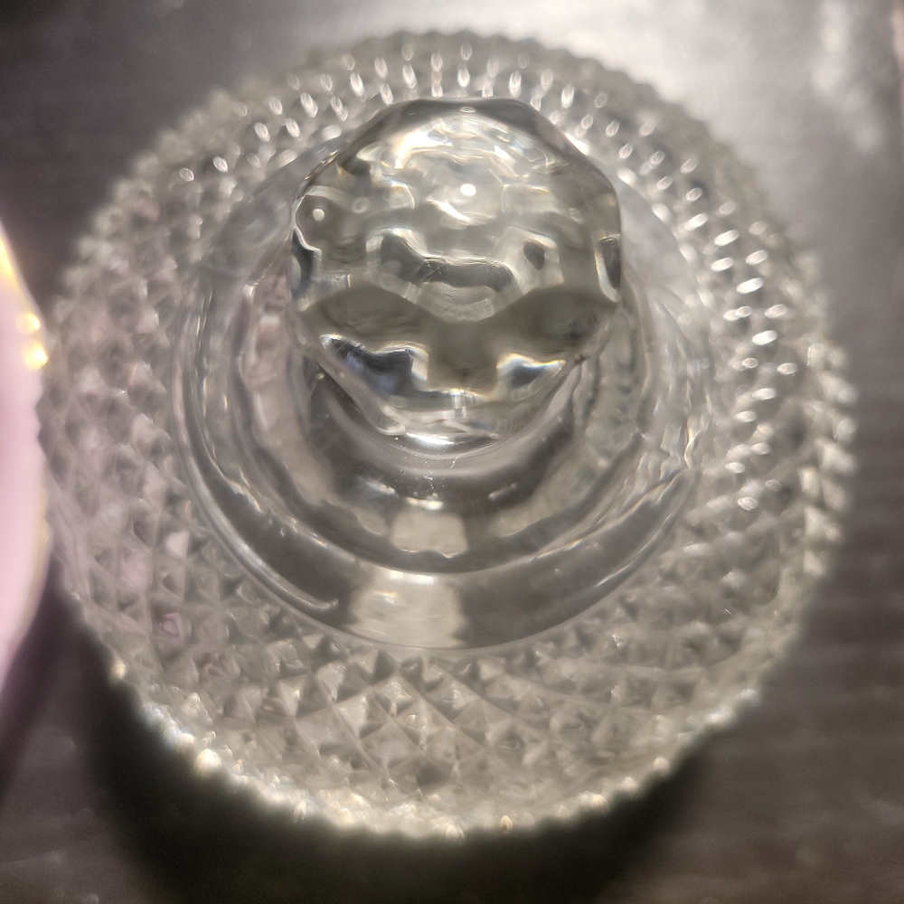 cheese  glass lid  , maybe hobnail, - Picture 2 of 4